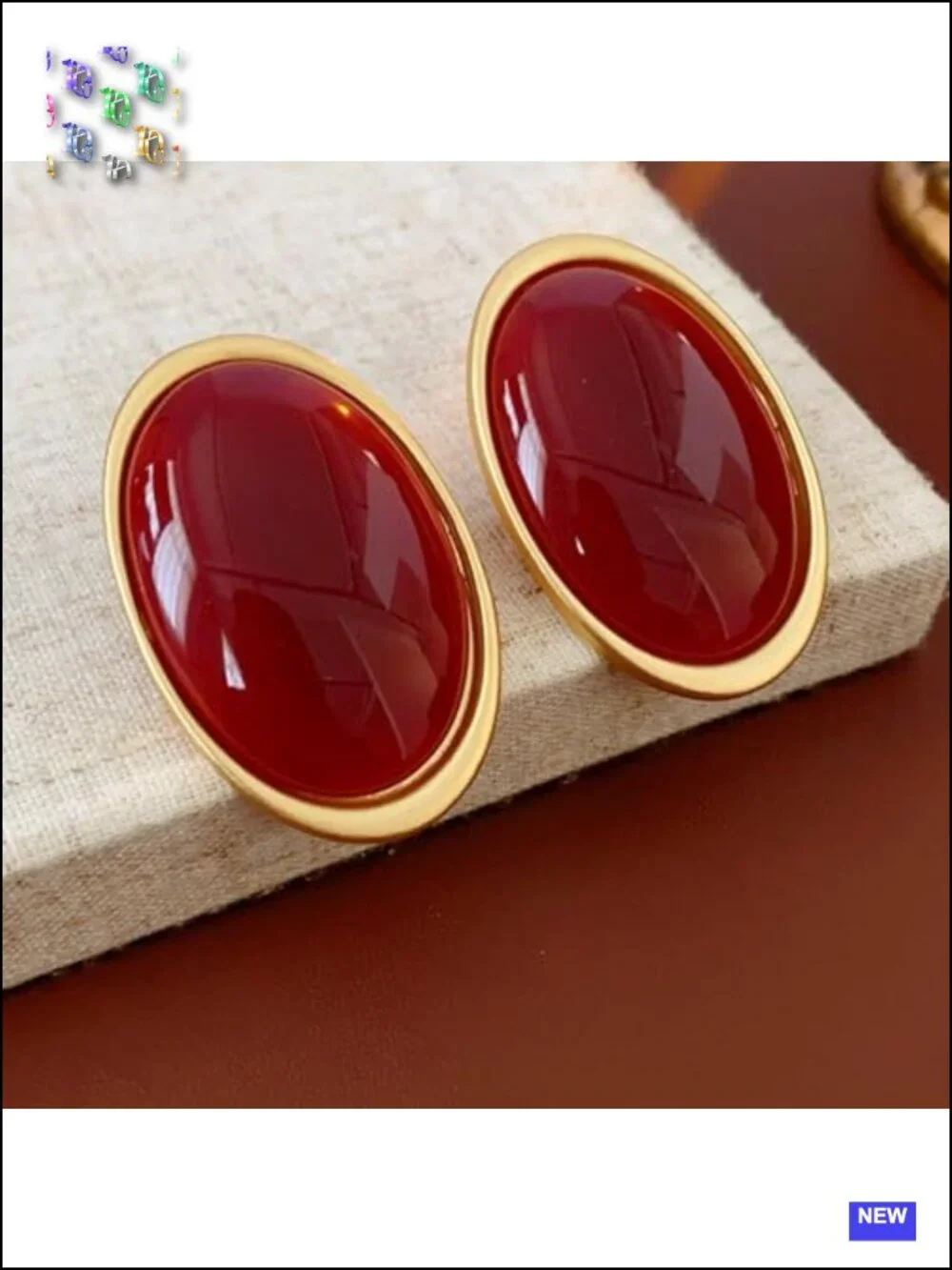 Chunky Oval Dangle Stud Earrings Geometric Vintage Bold Statement Jewelry